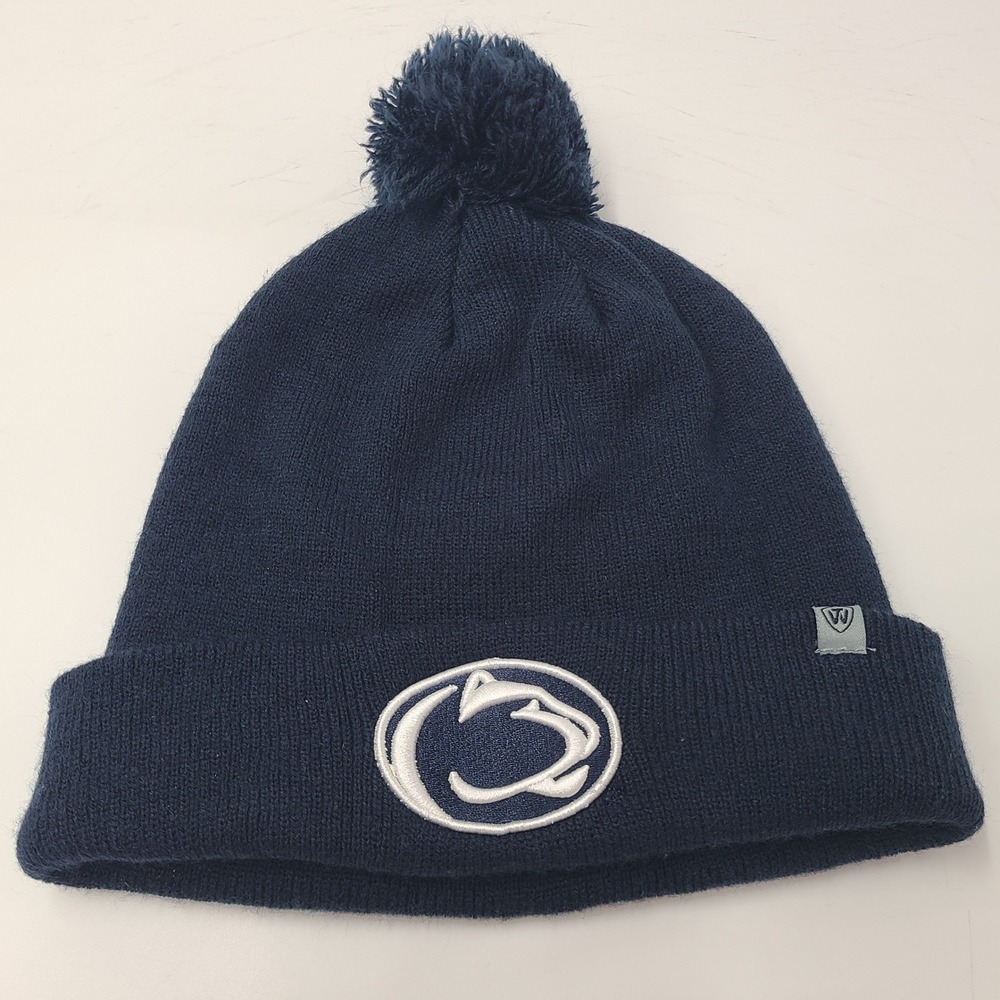 Penn State Nittany Lions Hat Beanie Top of the World Blue NCAA Pom Stocking Cap